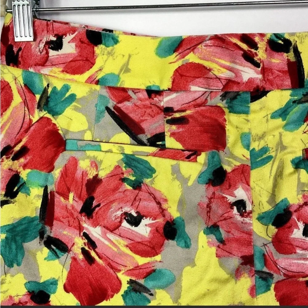 J.Crew Factory Yellow with Red Flower Print throughout